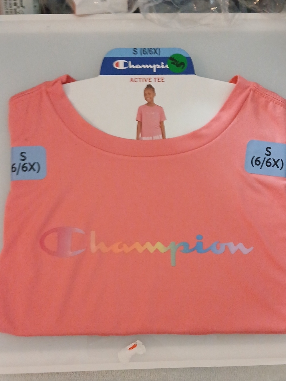Champion Coral Pink Girls' Short Sleeve Active Tee